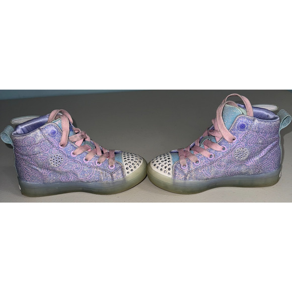 Twinkle Toes Skechers Girls 11C Sneakers Light Up Fairy Wings High Top Causal - Picture 8 of 13